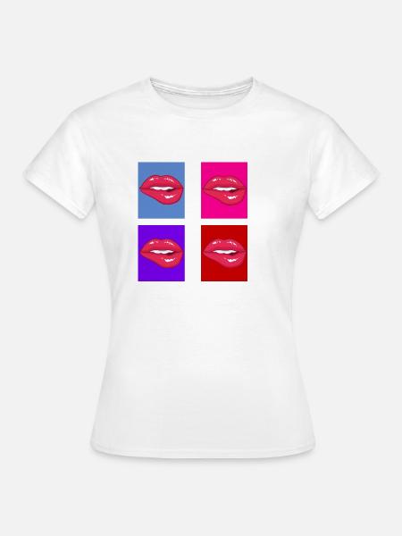 Retro-Lippen - Frauen T-Shirt - Weiß