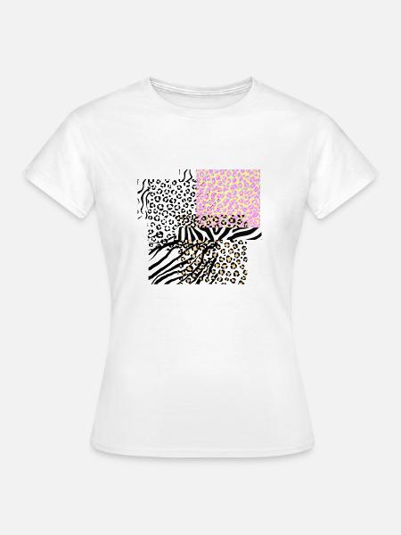 Leopard Zebra Illustration - Frauen T-Shirt - Weiß