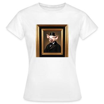 Gentleman Pig - T-shirt Femme - blanc - Devant - AI Model Female 172 dark (172cm)