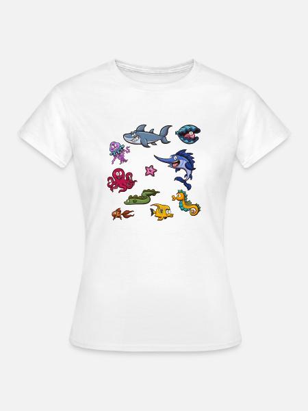 Meeresbewohner - Frauen T-Shirt - Weiß