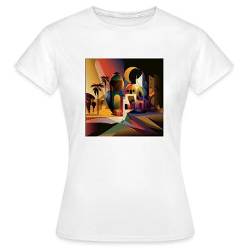 L’héritage du Bauhaus - T-shirt Femme - blanc - Devant - AI Model Female 172 dark (172cm)