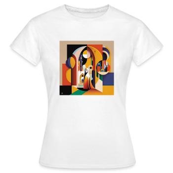 L’héritage du Bauhaus - T-shirt Femme - blanc - Devant - AI Model Female 172 dark (172cm)