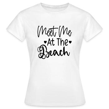 Meet Me At The Beach - Women's T-Shirt - white - Front - AI Model Female 172 dark (172cm)