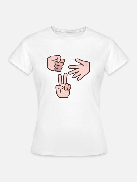 Schere Stein Papier - Frauen T-Shirt - Weiß