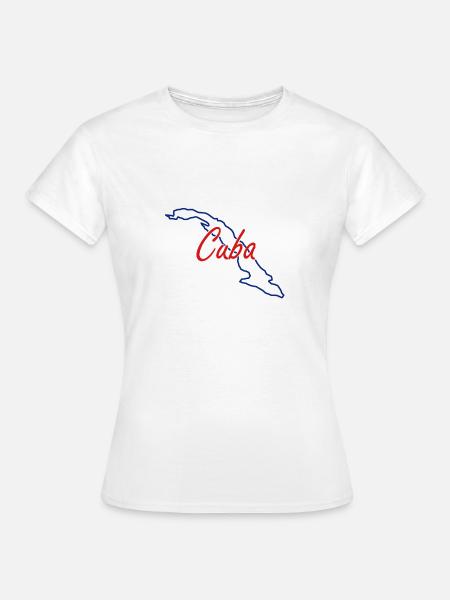 Karte von Kuba - Frauen T-Shirt - Weiß