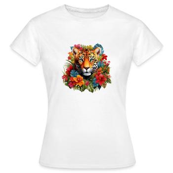 Blossom Jaguar - Frauen T-Shirt - Weiß - Vorne - AI Model Female 172 dark (172cm)