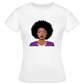 Frau mit Afro - Frauen T-Shirt - Weiß - Vorne - AI Model Female 172 dark (172cm)
