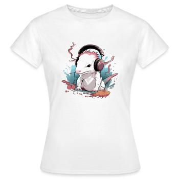 Axo l'axolotl audiophile - T-shirt Femme - blanc - Devant - AI Model Female 172 dark (172cm)