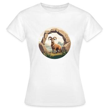 Majesté Alpine Ibex - T-shirt Femme - blanc - Devant - AI Model Female 172 dark (172cm)