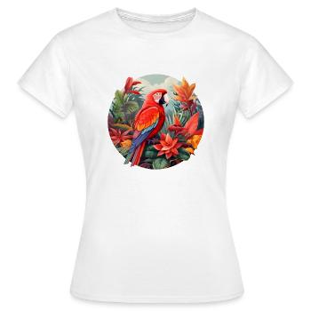 Ara écarlate - T-shirt Femme - blanc - Devant - AI Model Female 172 dark (172cm)