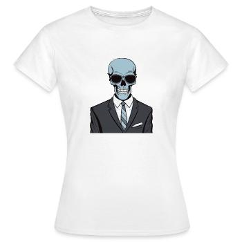 Sharp Dressed Skeleton - Women's T-Shirt - white - Front - AI Model Female 172 dark (172cm)