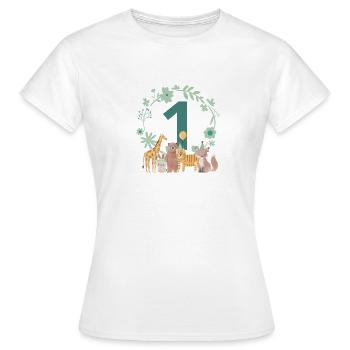 1. Jahrestag - Tiere zum ersten Jahrestag - Frauen T-Shirt - Weiß - Vorne - AI Model Female 172 dark (172cm)