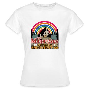 THE MOUNTAINS ARE CALLING ANDI MUST GO - Women's T-Shirt - white - Front - AI Model Female 172 dark (172cm)