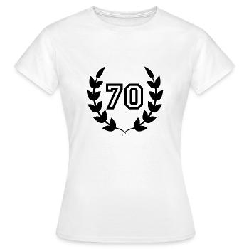 Geschenkidee zum 70. Geburtstag 70 Jahre - Frauen T-Shirt - Weiß - Vorne - AI Model Female 172 dark (172cm)