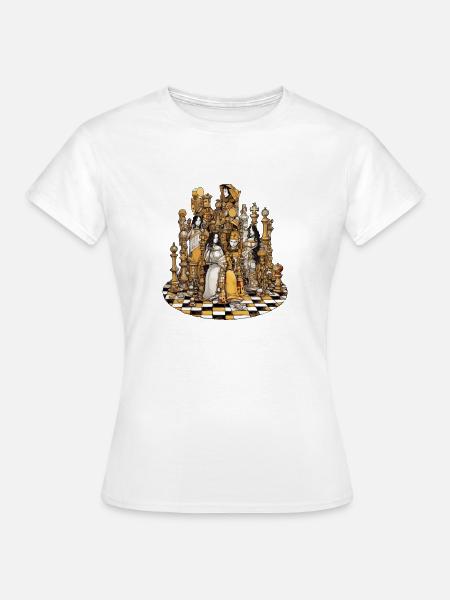 Könige und Göttinnen des Schachbretts - Frauen T-Shirt - Weiß