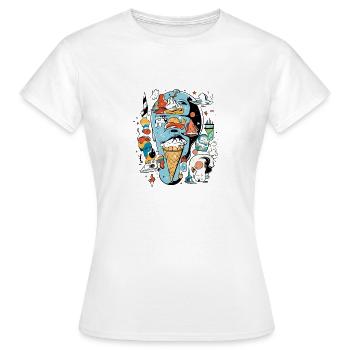 Le mangeur de glace - T-shirt Femme - blanc - Devant - AI Model Female 172 dark (172cm)