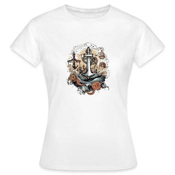 The captain's anchor - Women's T-Shirt - white - Front - AI Model Female 172 dark (172cm)