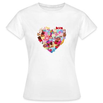 Sweet heart - Women's T-Shirt - white - Front - AI Model Female 172 dark (172cm)