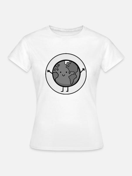 Happy Earth - Frauen T-Shirt - Weiß