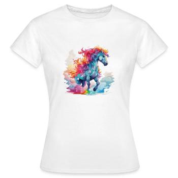 au galop coloré - T-shirt Femme - blanc - Devant - AI Model Female 172 dark (172cm)