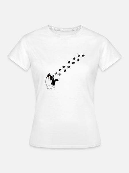 Katzenpfoten - Frauen T-Shirt - Weiß