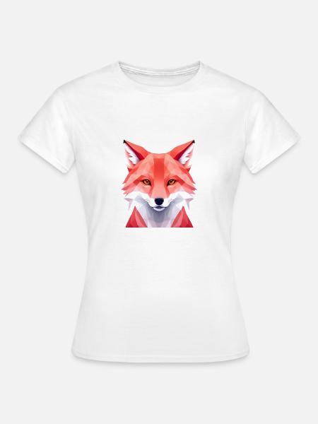 Fuchs - Polygon Kunst - Frauen T-Shirt - Weiß