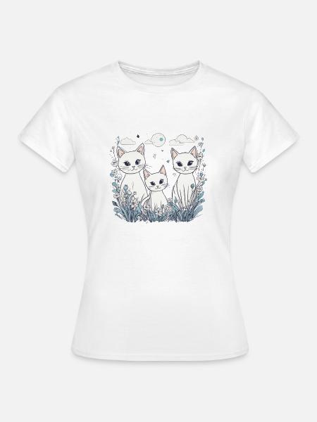 Weiße Katzen - Frauen T-Shirt - Weiß