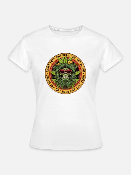 Marihuana-Schädel - Frauen T-Shirt - Weiß