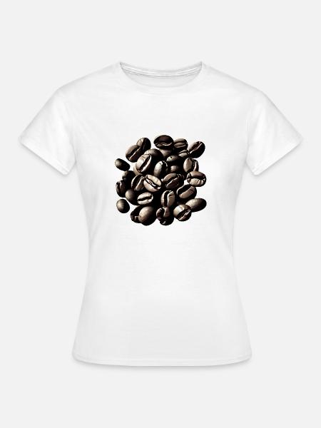 Kaffee Coffee Tasse Koffein Kaffeebohne Geschenk - Frauen T-Shirt - Weiß
