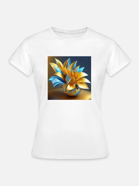 Origami Blüte - Frauen T-Shirt - Weiß