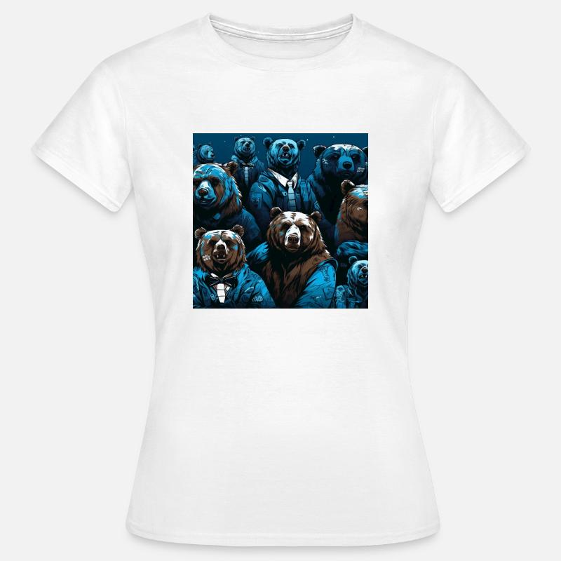 Neon neon style bear pattern - Women's T-Shirt - white