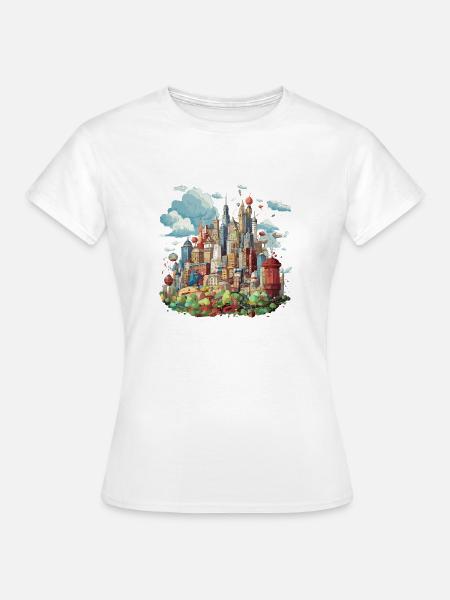 Crazy City - Frauen T-Shirt - Weiß