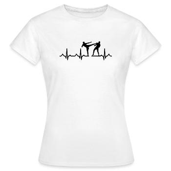 Kickboxing Heartbeat Kickboxer Kickboxing - T-shirt Femme - blanc - Devant - AI Model Female 172 dark (172cm)