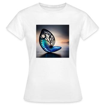 Abstract Geometric Art Butterfly Image - Women's T-Shirt - white - Front - AI Model Female 172 dark (172cm)