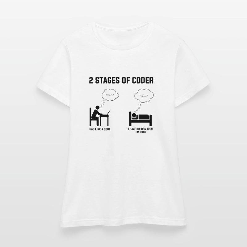 2 étapes du codeur - Idée cadeau Codage de code d’humour T-shirt Femme