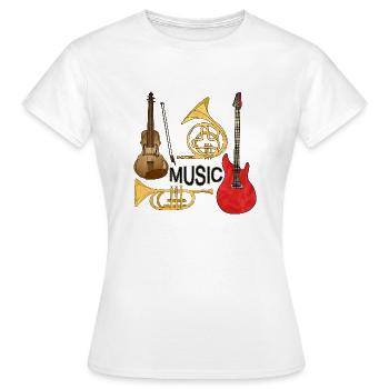 Instruments de musique - T-shirt Femme - blanc - Devant - AI Model Female 172 dark (172cm)