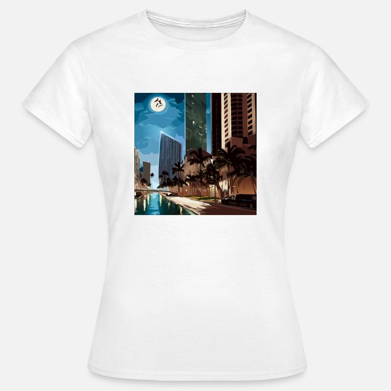 Palm trees in moonlight - Women's T-Shirt - white