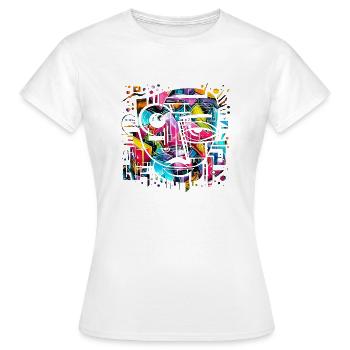 Graffiti Street Art Spray Vintage Schablone Retro - Frauen T-Shirt - Weiß - Vorne - AI Model Female 172 dark (172cm)