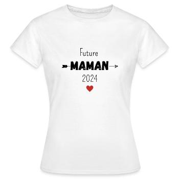 Future maman 2024 - T-shirt Femme - blanc - Devant - AI Model Female 172 dark (172cm)