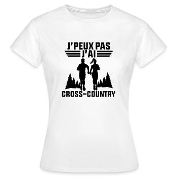 J'peux pas j'ai un Cross country - T-shirt Femme - blanc - Devant - AI Model Female 172 dark (172cm)