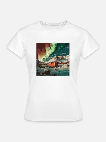 Lichter am Nordpol - Frauen T-Shirt - Weiß