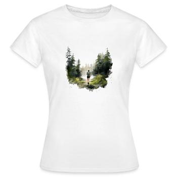 Plus vite, plus loin, plus fort : votre t-shirt de jogging - T-shirt Femme - blanc - Devant - AI Model Female 172 dark (172cm)