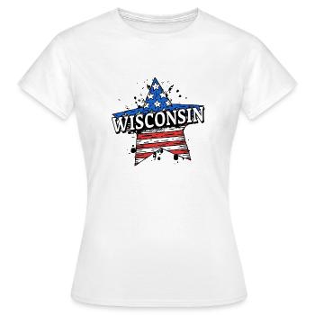 Wisconsin - USA - United States of America - Frauen T-Shirt - Weiß - Vorne - AI Model Female 172 dark (172cm)