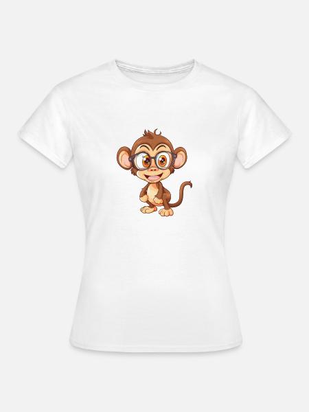Affe mit Brille - Frauen T-Shirt - Weiß
