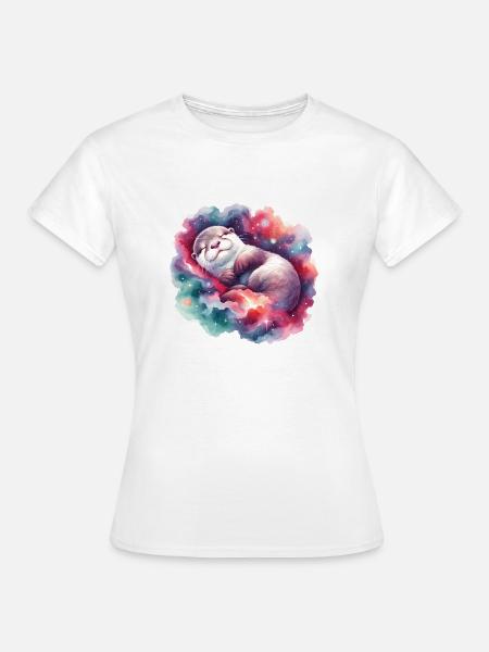 Schwerelosigkeits-otter-nickerchen - Frauen T-Shirt - Weiß