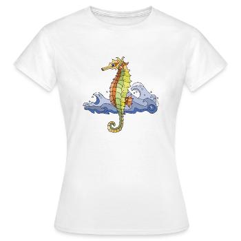 Hippocampe - T-shirt Femme - blanc - Devant - AI Model Female 172 dark (172cm)