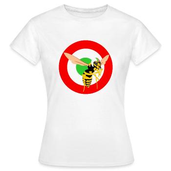 Trottinette Wasp Mod Target Rouge Italienne - T-shirt Femme - blanc - Devant - AI Model Female 172 dark (172cm)