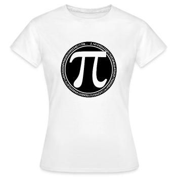 Round Pi symbol White on Black mod long Pi Greek - Women's T-Shirt - white - Front - AI Model Female 172 dark (172cm)