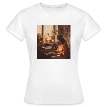 LofiVibes: Designs inspiriert von Lo-Fi Musik - Frauen T-Shirt - Weiß - Vorne - AI Model Female 172 dark (172cm)