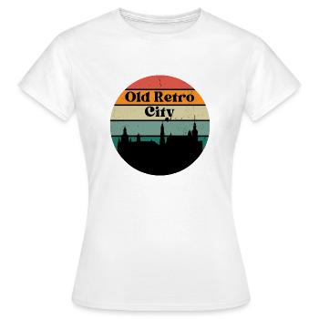 Design de la vieille ville avec un style vintage rétro - T-shirt Femme - blanc - Devant - AI Model Female 172 dark (172cm)